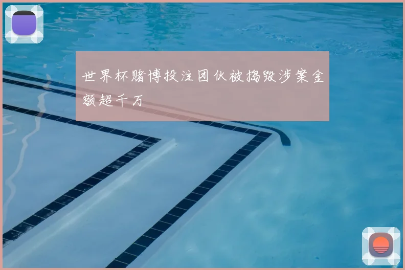 世界杯赌博投注团伙被捣毁涉案金额超千万